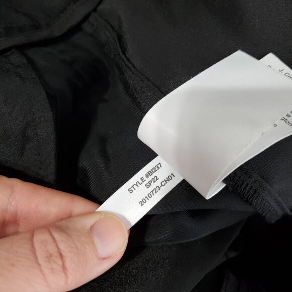 J. Crew NWT Drapey Cupro Blend Trouser Size 10 Black Satin BI237 Wide Leg Flat - Picture 8 of 13